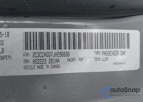 2018 Chrysler 300 S from USA, damaged, VIN 2C3CCAGG7JH296696